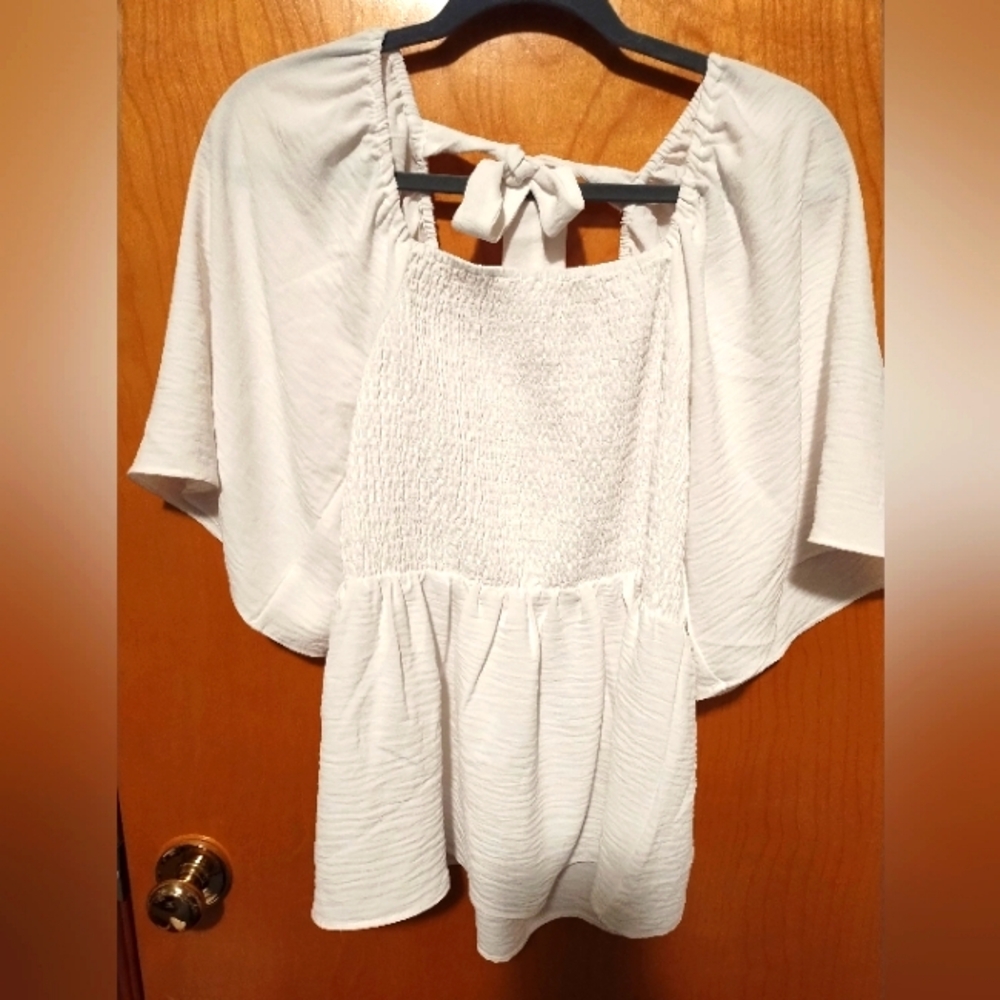 Cato white peplum top, small
